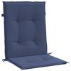 vidaXL Coussins de chaise &agrave; dossier bas lot de 4 bleu marine tissu