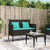 vidaXL Banc de jardin avec coussins noir résine tressée