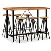 vidaXL Ensemble de bar 7 pcs Bois d'acacia massif et de r&eacute;cup&eacute;ration