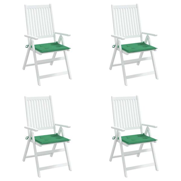 vidaXL Coussins de chaise jardin lot de 4 vert 40x40x4 cm tissu oxford