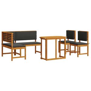 vidaXL Ensemble de banc de jardin 4 pcs Marron Bois d'Acacia Massif