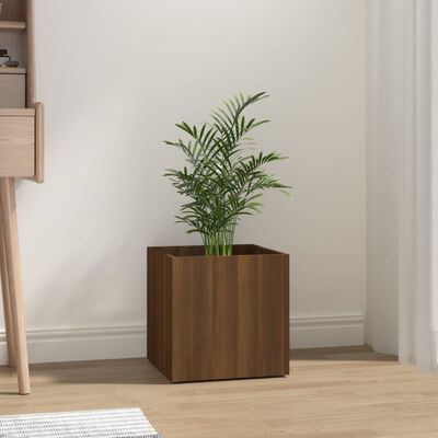 vidaXL Jardinière Chêne marron 40x40x40 cm Bois d'ingénierie