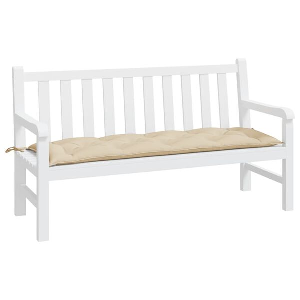 vidaXL Coussin de banc de jardin beige 150x50x7 cm tissu oxford