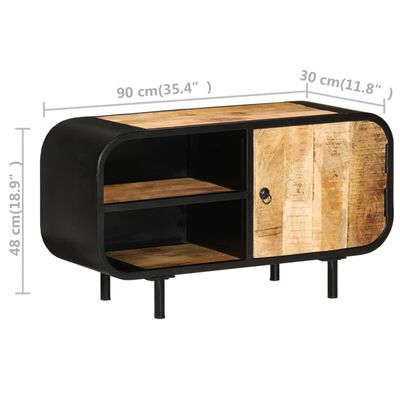 vidaXL Meuble TV 90x30x48 cm Bois de manguier brut