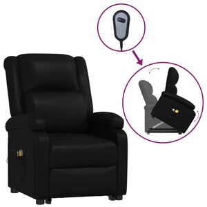 vidaXL Fauteuil de massage noir similicuir