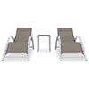 vidaXL Chaises longues lot de 2 avec table Aluminium Taupe