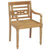 vidaXL Chaises Batavia lot de 2 et coussins verts Bois de teck massif