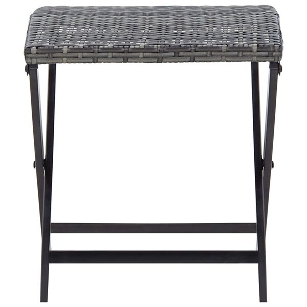 vidaXL Tabouret pliable r&eacute;sine tress&eacute;e gris