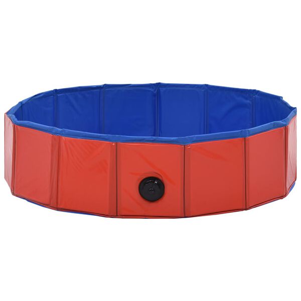 vidaXL Piscine pliable pour chiens Rouge 80x20 cm PVC