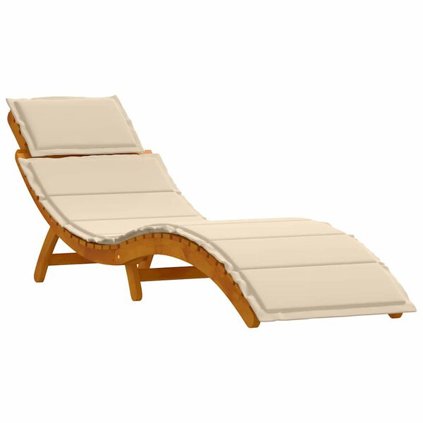 vidaXL Chaise longue 2 pcs Beige 184 x 55 x 64cm Bois d'acacia massif