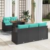 vidaXL Ensemble de canap&eacute; de jardin 6 pcs Noir Poly rotin
