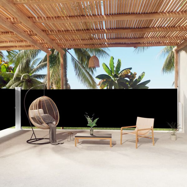 vidaXL Auvent lat&eacute;ral r&eacute;tractable Noir 160x1000 cm