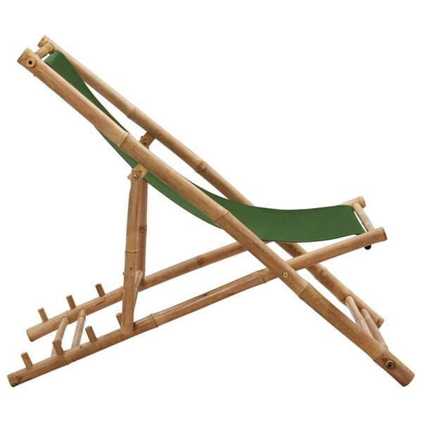 vidaXL Chaise de terrasse Bambou et toile Vert