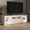 vidaXL Meuble TV avec lumi&egrave;res LED Blanc 140x36,5x40 cm
