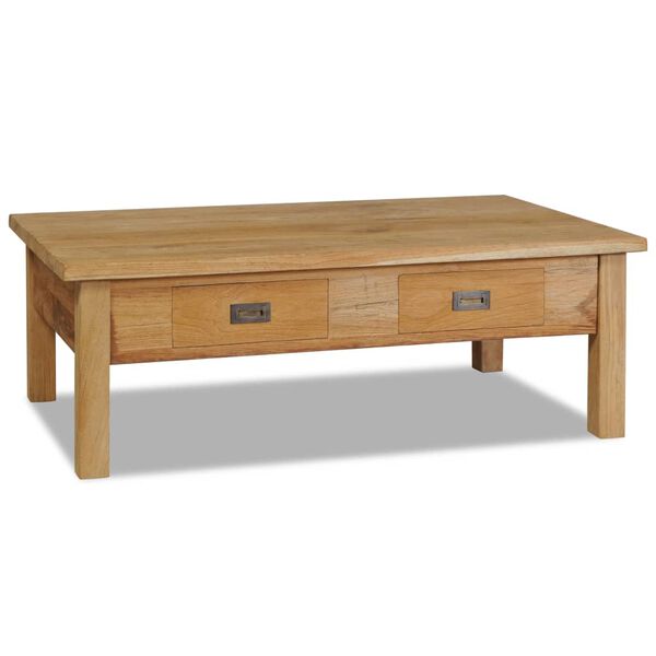 vidaXL Table basse teck massif 100x60x35 cm