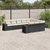 vidaXL Salon de jardin 10 pcs avec coussins noir r&eacute;sine tress&eacute;e
