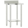 vidaXL Table de travail de cuisine avec dosseret 55x55x93 cm inox