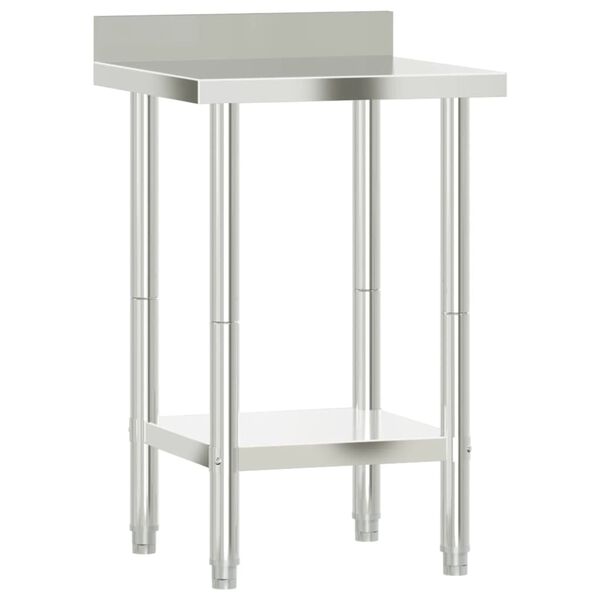 vidaXL Table de travail de cuisine avec dosseret 55x55x93 cm inox