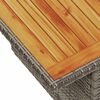 vidaXL Table de jardin gris 100x55x73 cm r&eacute;sine tress&eacute;e et bois acacia