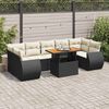 vidaXL Salon de jardin 8 pcs avec coussins noir r&eacute;sine tress&eacute;e