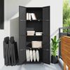 vidaXL Armoire de rangement de jardin Noir 59x40x180 cm R&eacute;sine tress&eacute;e