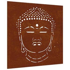 vidaXL D&eacute;coration murale jardin 55x55 cm motif de t&ecirc;te de bouddha