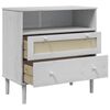 vidaXL Buffet SENJA aspect rotin blanc 80x40x80 cm bois massif de pin