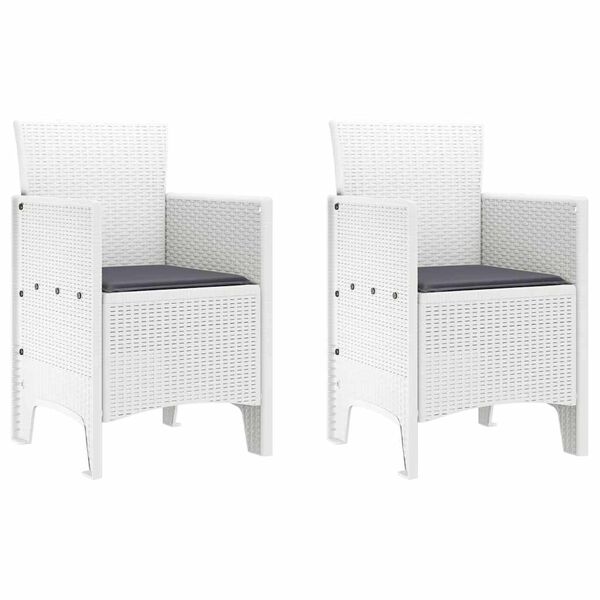 vidaXL Chaise de jardin 2 pcs Blanc 53 x 49 x 85 cm PP