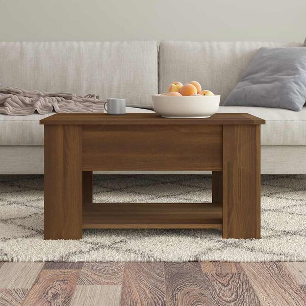 vidaXL Table basse Ch&ecirc;ne marron 79x49x41 cm Bois d'ing&eacute;nierie