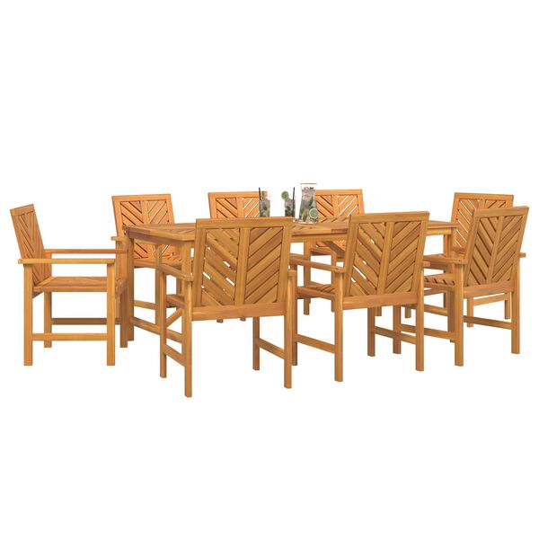 vidaXL Ensemble de salle &agrave; manger pour jardin 9 pcs Marron