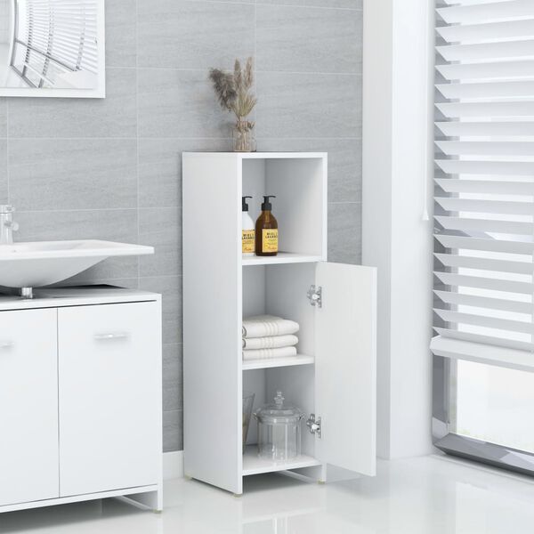vidaXL Armoire de salle de bain Blanc 30x30x95 cm Bois d'ing&eacute;nierie