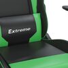 vidaXL Chaise de jeu avec repose-pied Noir et vert Similicuir