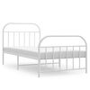 vidaXL Cadre de lit métal sans matelas et pied de lit blanc 100x190 cm