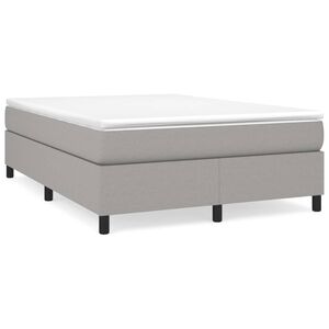 vidaXL Sommier &agrave; lattes de lit et matelas gris clair 137x190 cm tissu