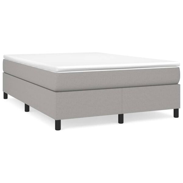 vidaXL Sommier &agrave; lattes de lit et matelas gris clair 137x190 cm tissu