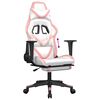 vidaXL Chaise de jeu avec repose-pied Blanc et rose Similicuir