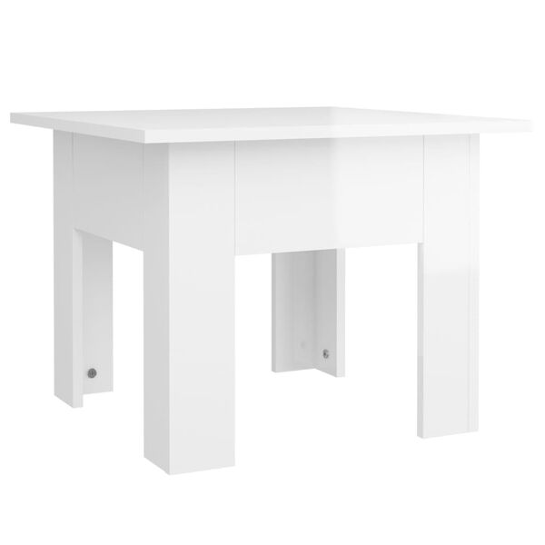 vidaXL Table basse blanc brillant 55x55x42 cm bois d'ing&eacute;nierie