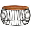 vidaXL Table basse &Oslash;68 cm Bois de r&eacute;cup&eacute;ration solide