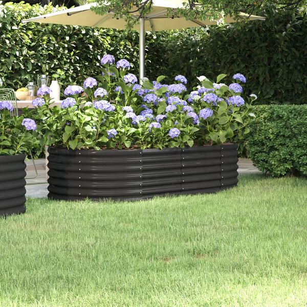 vidaXL Lit surélevé de jardin Acier galvanisé Anthracite