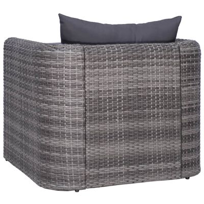 vidaXL Chaise de jardin avec coussin et oreiller Résine tressée Gris