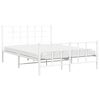 vidaXL Cadre de lit métal sans matelas et pied de lit blanc 135x190 cm