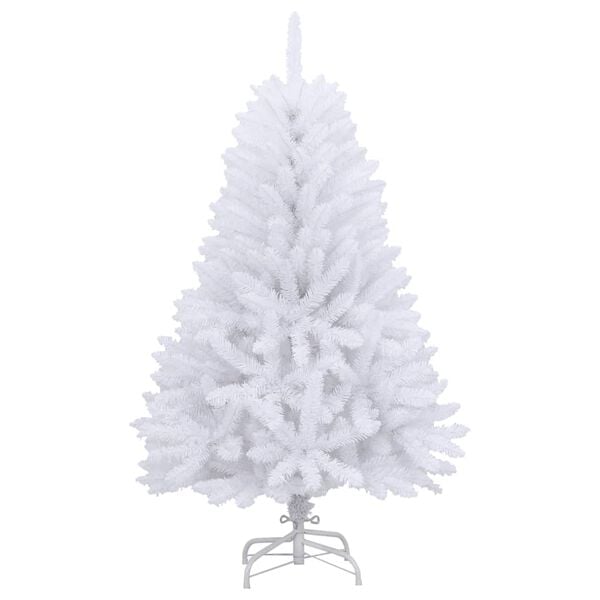 vidaXL Sapin de No&euml;l artificiel &agrave; charni&egrave;res avec support blanc 150 cm