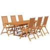vidaXL Ensemble &agrave; manger de jardin 7 pcs Bois d'acacia massif 160-240 cm