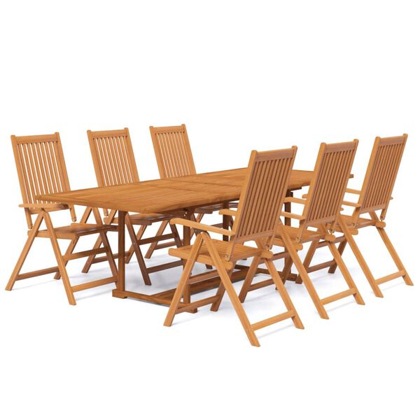 vidaXL Ensemble &agrave; manger de jardin 7 pcs Bois d'acacia massif 160-240 cm