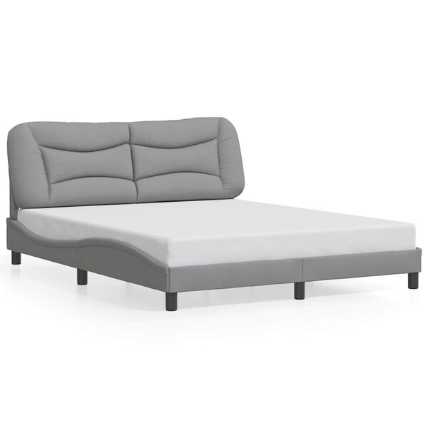 vidaXL Cadre de lit sans matelas Hvar gris clair 152x203 cm tissu