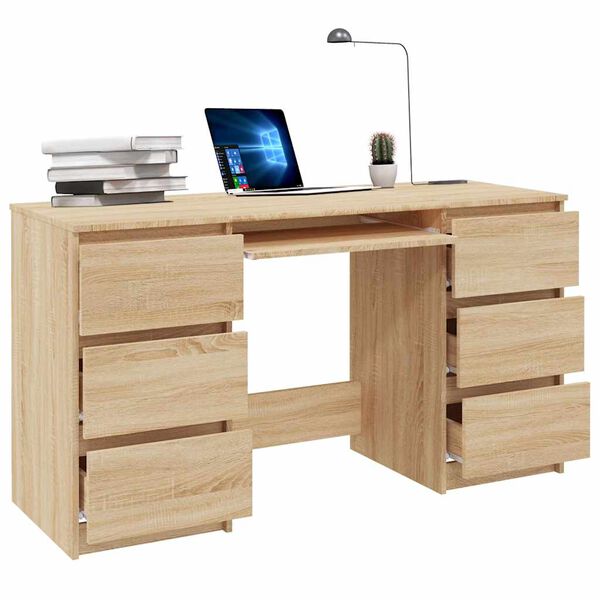 vidaXL Bureau Ch&ecirc;ne sonoma 140x50x77 cm Bois d'ing&eacute;nierie