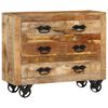 vidaXL Buffet avec 3 tiroirs 80x30x65 cm bois de manguier brut massif