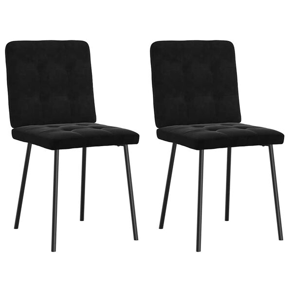 vidaXL Chaises &agrave; manger lot de 2 Noir Velours