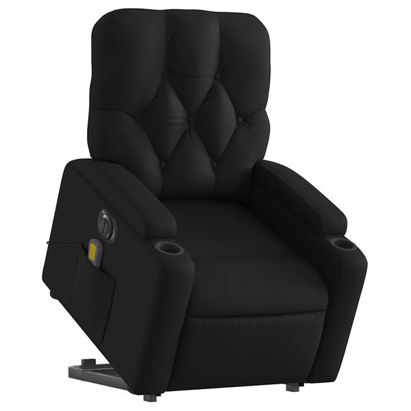 vidaXL Fauteuil inclinable de massage électrique noir similicuir
