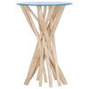 vidaXL Table basse avec dessus en verre 35x35x50cm Bois de teck massif